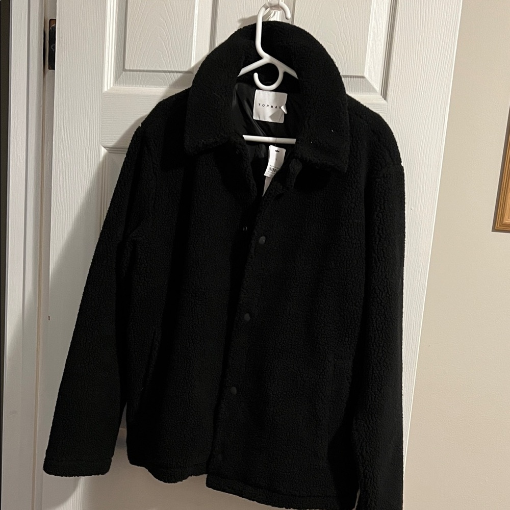 Topman Black Fleece Jacket